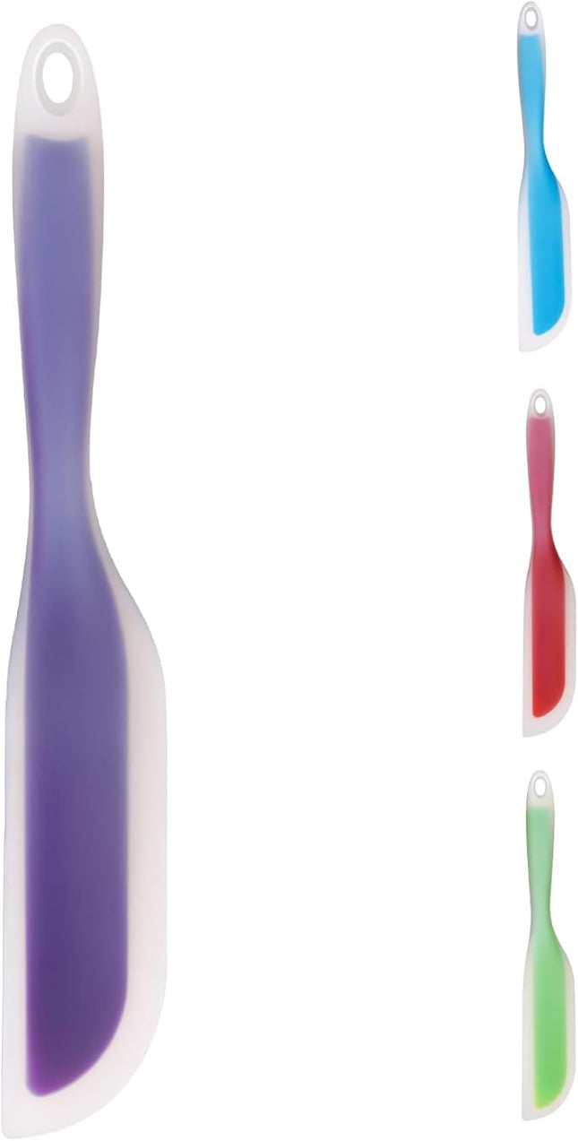 Nonstick Silicone Knife Shaped Flexible Kitchen Spatula Scraper Turner,Kitchen Cooking Utensils With Nylon Core (Purple)