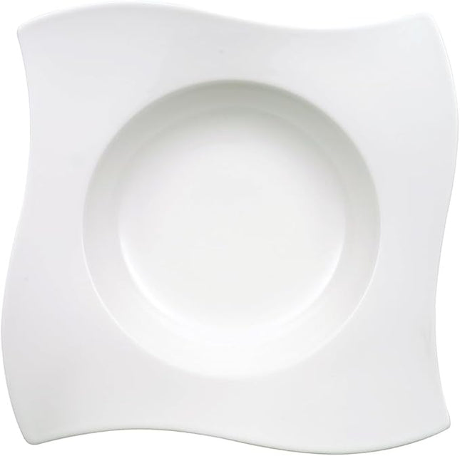 Villeroy & Boch New Wave Pasta Plate, Premium Porcelain Made in Germany, White, 11 x 11 x 2.25 in