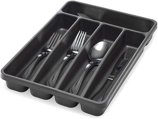 madesmart Value Mini Silverware Tray - Granite | VALUE COLLECTION | 5-Compartments | Kitchen Cutlery and Flatware Organizer |Easy to Clean | BPA-Free