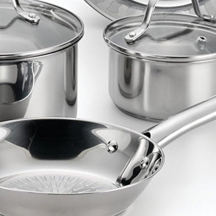 T-fal Performa Stainless Steel Sauté Pan 10.5 Inch Oven Broiler Safe 500F Cookware, Pots and Pans, Dishwasher Safe Silver