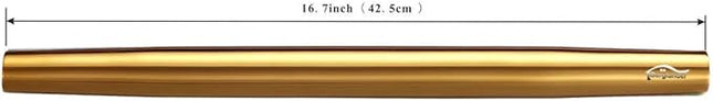 Berglander Gold Rolling Pin, 16.7 Inches Stainless Steel Matte Finish With Gold Titanium Plating Rolling Pin For Baking, Pizza, Dough, Pie, Cookie, Essential Kitchen Utensil Gift Ideas For Bakers.
