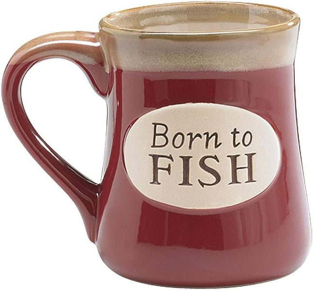 "Born To Fish" Coffee Mug with Fisherman's Serenity Prayer Great Fishing Gift