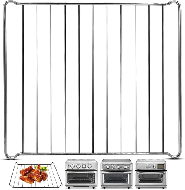 Replacement Air Fryer cooling rack for Cuisinart TOA-60 65 70 Air Fryer Convection Toaster Oven, 12.4''*11'' Air Fryer Stainless Steel Wire Rack Basket Tray Accessories Parts, Dishwasher Safes