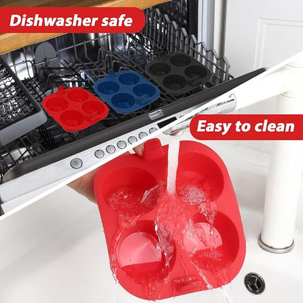 Webake 3PCS Silicone Air Fryer Muffin Pan for Baking 4 Cavity Air Fryer Egg Bites Silicone Mold, Nonstick BPA Free Muffin Tins