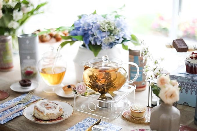 Teabloom Kyoto 2-in-1 Tea Kettle and Tea Maker – Glass Teapot with Removable Loose Tea Filter – Tea Connoisseur's Choice