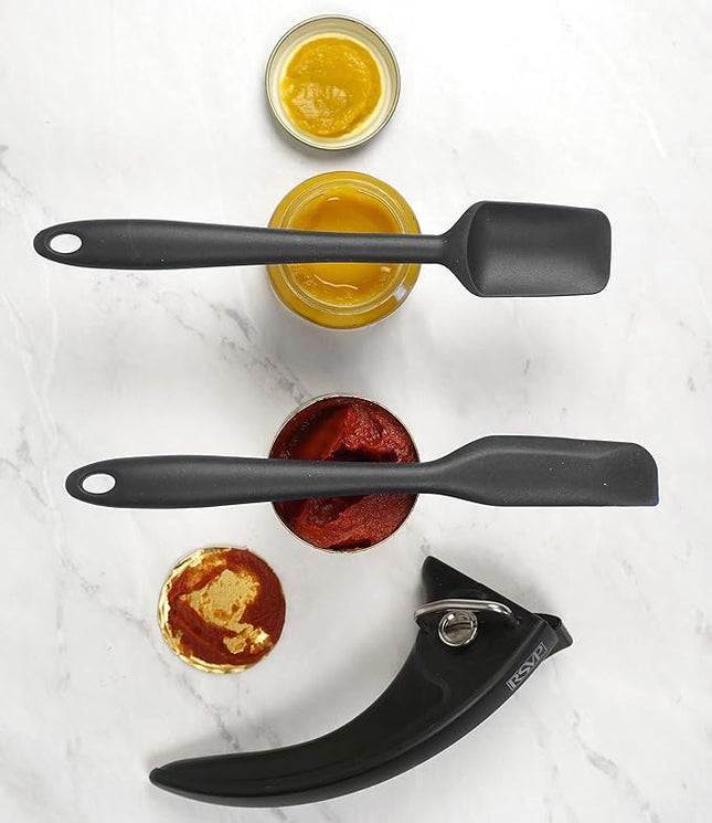 RSVP International (EMS-WH) Ela's Favorite Silicone Spatula, Black, 8" | BPA-Free Silicone | Scrape Batters, Flip Eggs, Ice Cakes, & More | Dishwasher Safe & Heat Resistant | Cooking, Baking & More