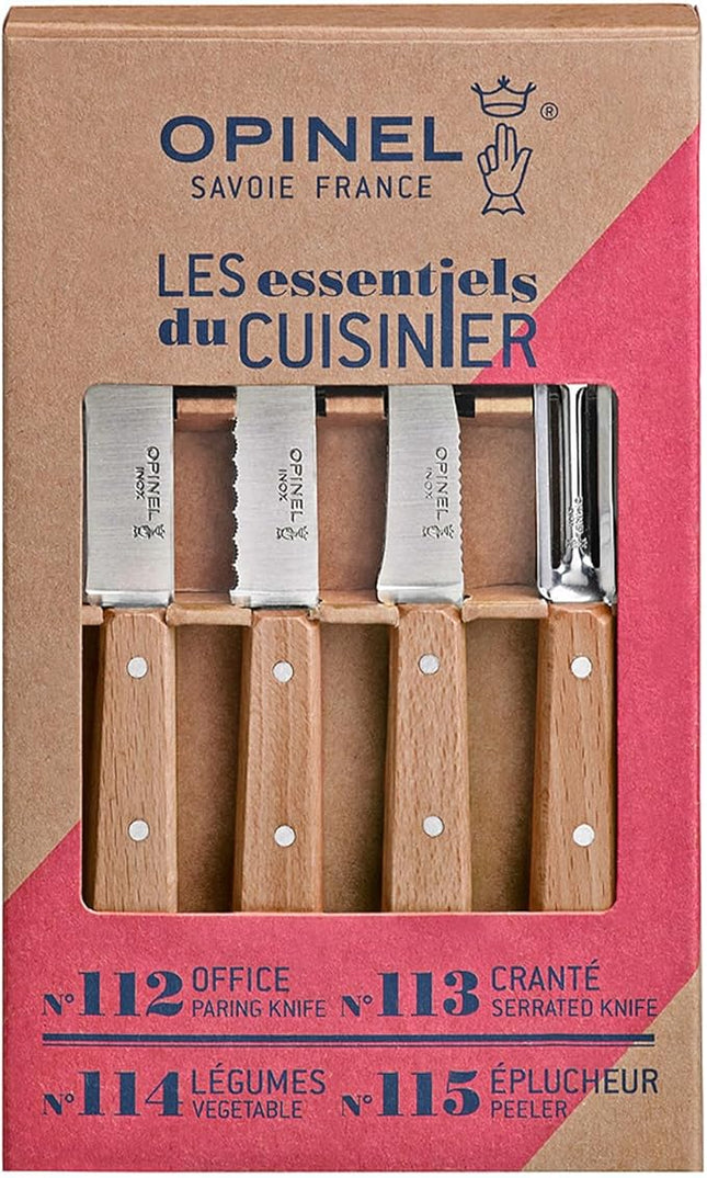 Opinel Essentials Kitchen Knives Box Set - Natural