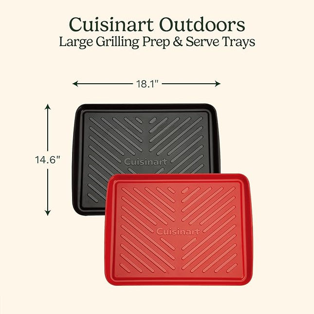 Cuisinart CPK-210 Grilling Prep and Serve Trays, Black and Red Large 18” x 14.5”