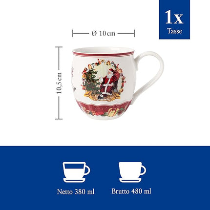 Villeroy & Boch 14-8332-4843 Coffee Mug, Porcelain, White/Coloured, 0.39 liters