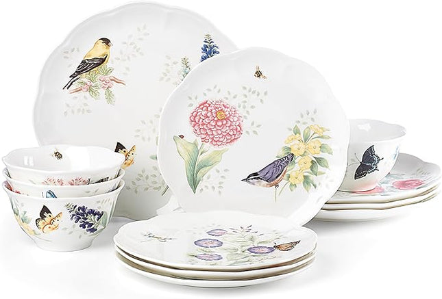 Lenox 883319 Butterfly Meadow Flutter 12Pc Dinnerware Set,Multicolor