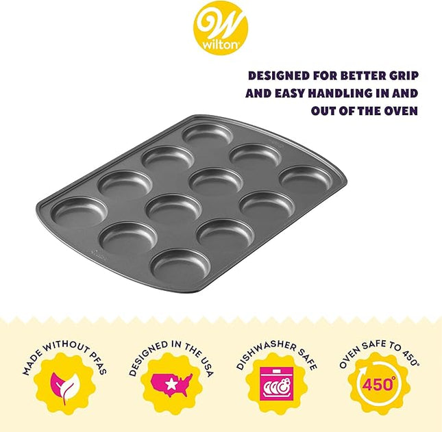 Wilton Gold Non-Stick Muffin Top Pan, Stainless Steel Bakeware, Made without PFAS, 11 x16 in, Packaging May Vary