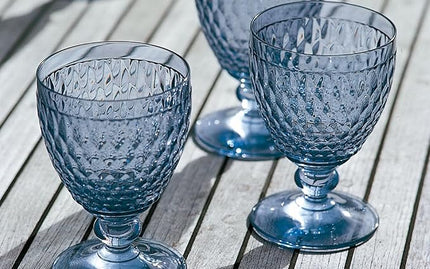 Villeroy & Boch Boston Colored Water Goblet, 11.9 oz, Crystal Glass, Blue