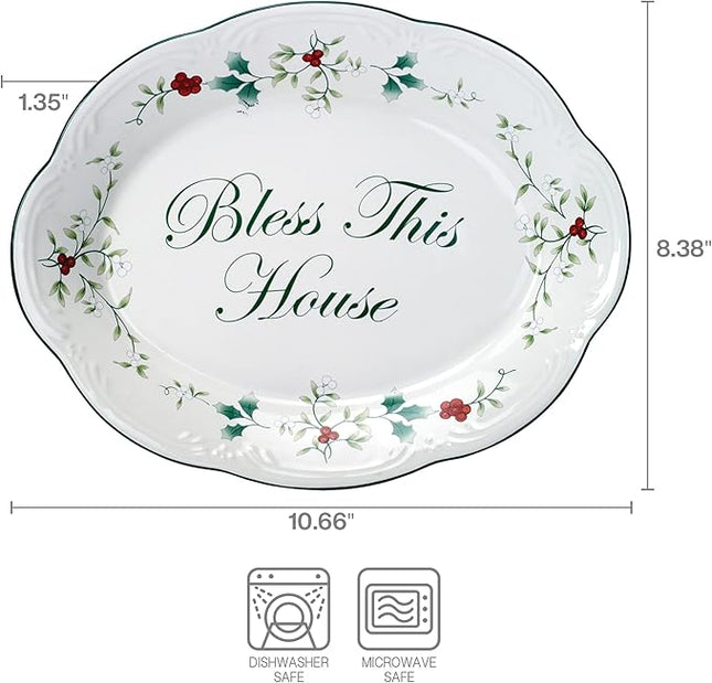 Pfaltzgraff Winterberry Bless This House Plate - 11-Inch