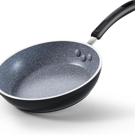 Cook N Home 10 Inch Nonstick Fry Pan, Skillet with Stay Cool Silicone Handle, Heavy Gauge Aluminum, Induction Compatible, Oven Safe, Easy Clean Frying Pan