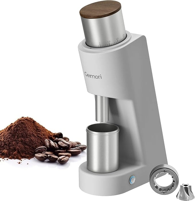 Burr Coffee Grinder,Wirsh Electric Single Dose Coffee Grinder Geimori GU38 with 38mm 6-Core Conical Burr,Stepless Adjustment for Espresso,Drip,French Press,Cold Brew,Bellows Included.