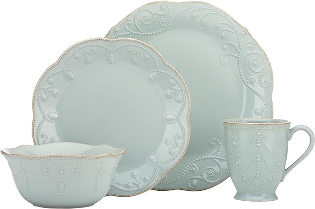 Lenox French Perle 4-Piece Place Setting, Ice Blue,12 oz