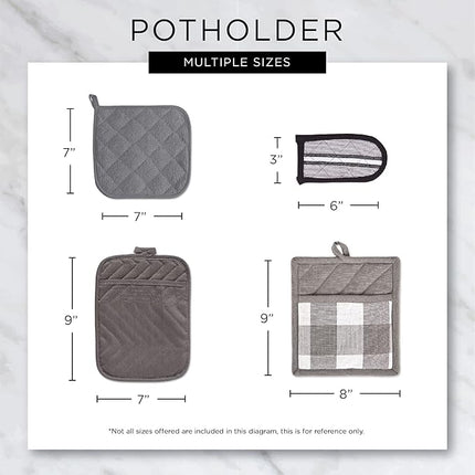 DII Double Strip Chef Kitchen Cooking & Baking Collection, Pan Handle Set, 6x3, Dark Green, 3 Piece