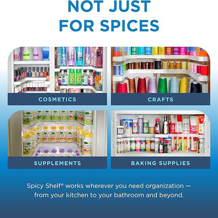 Spicy Shelf 3.0 - Expandable 2 Tiered Spice Rack Organizer for Cabinet & Pantry - Kitchen Seasoning Organizer - Cabinet Spice Racks for Inside Cabinets (Spicy Shelf Premium) - Home Organization