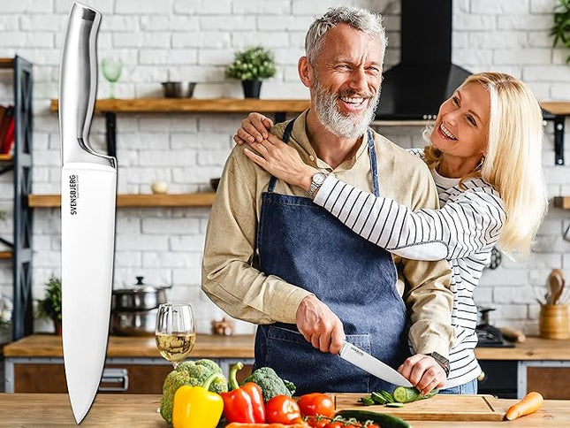 Modern-Silver Chef Kitchen Knife Set without Block, Chef Knife Set for Cooking, Knife Set for Kitchen, Stainless Steel, Sharp, German Brand | SB-KS101