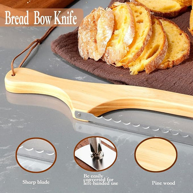 Sourdough bread knife, Bread slicer for homemade bread,15.7" Serrated, Bow Design, Easy Cutting, Suitable for More Foods
