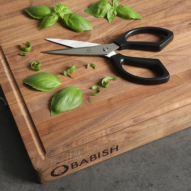 Babish All Purpose Heavy Duty Kitchen Shears Durable Stainless Steel 4 Inch Blade Scissors, Black