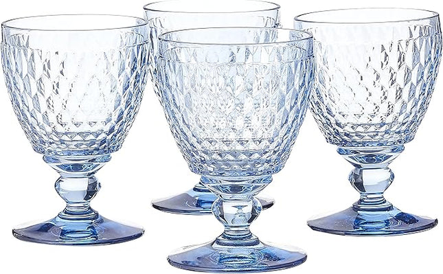 Villeroy & Boch Boston Colored Water Goblet, 11.9 oz, Crystal Glass, Blue